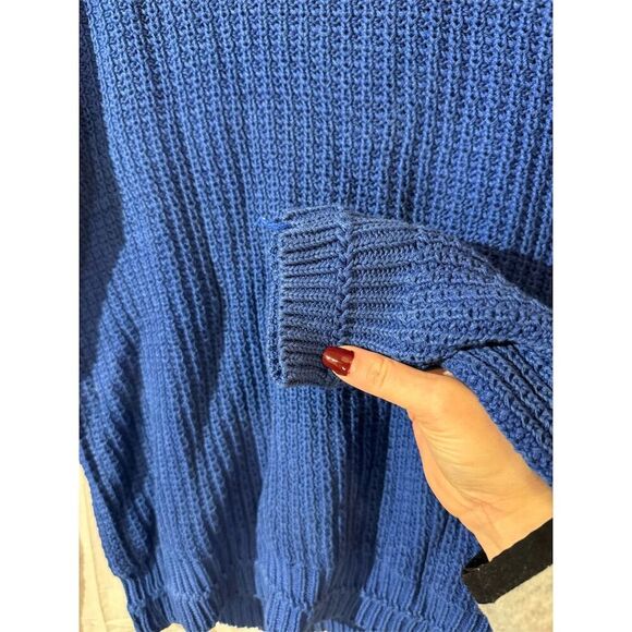 VTG Sears Roebuck Hand-Looked Mens Blue Crew Neck Pullover Sweater M Long Sleeve - Picture 7 of 9